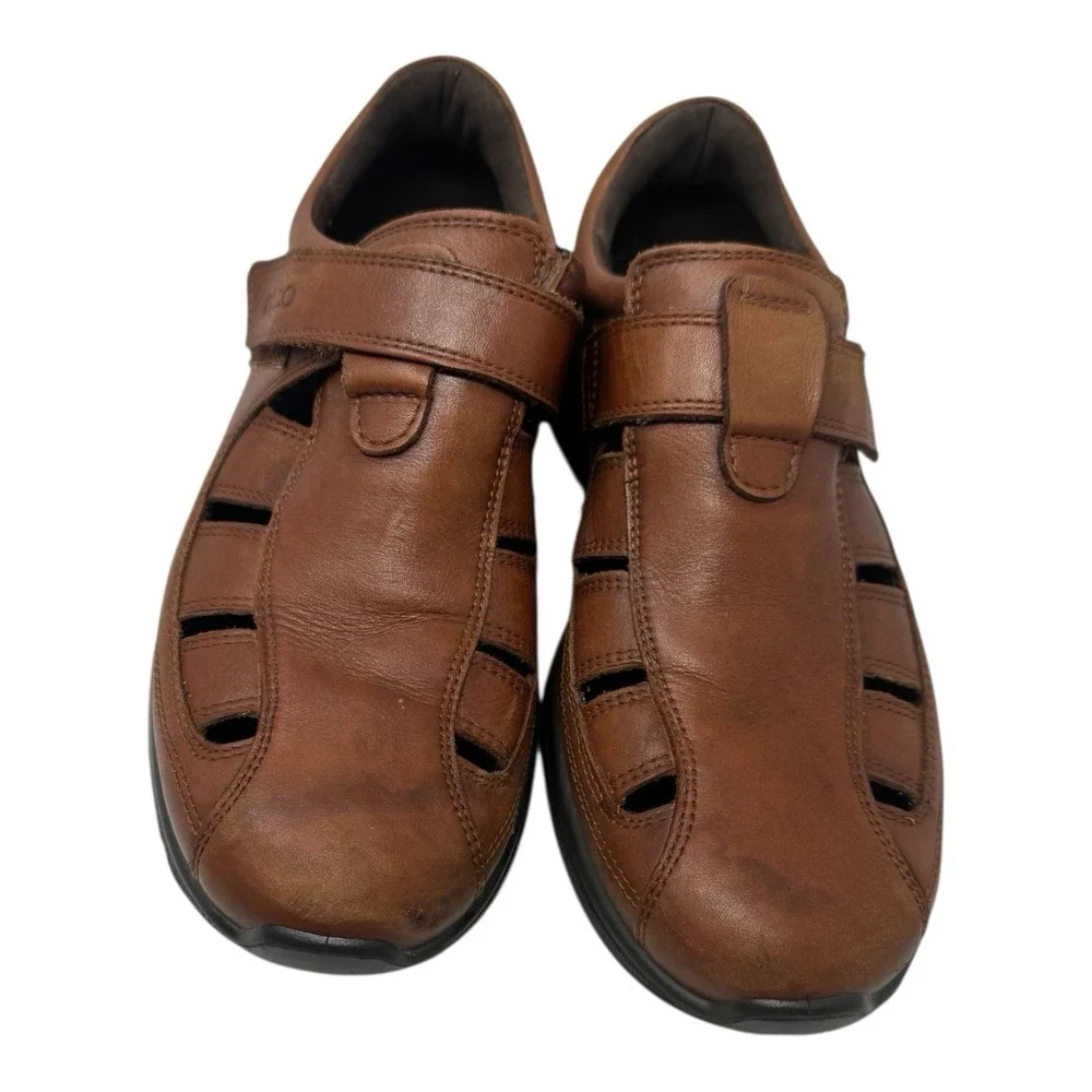 ECCO Irving Comfort Fisherman Sandals Classic Brown Leather Dadcore Retro‎ 8-41